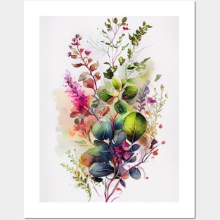 Spring times flowers watercolor art Posters and Art